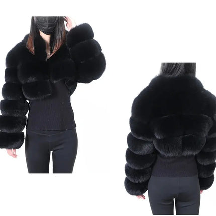 MAOMAOKONG 2023 Trend New Real Fur Coat Natural Fox Fur Women's Winter Coats Short Jackets Female Clothing Vests Fashion HEBDO STORE