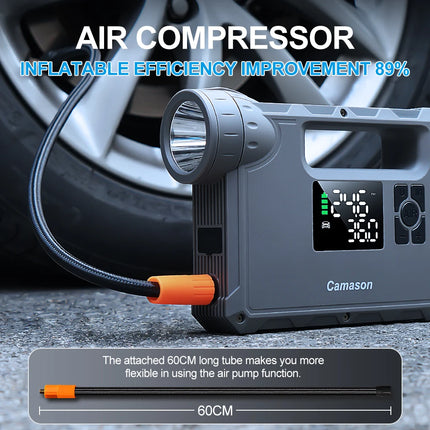 5 in 1 Car Jump Starter with air Compressor Portable Flashlight Starting Device Power Bank Battery Automotive Booster start HEBDO STORE