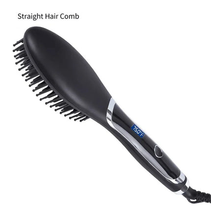 Hot Comb Straightener Electric Straightener Curler Wet Dry Use Hair Hot Heating Comb For Hair Straight Hair Comb HEBDO STORE