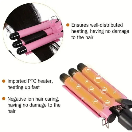 1pc Chicken rolls stick instant noodle head three tube curler small wavy curler big curler perm HEBDO STORE