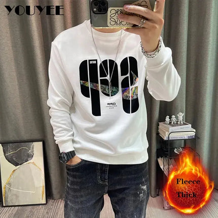 Letter Printed Sweater Men's Hoodies Autumn Winter New O-Neck Pullover Male Fashion Slim Long sleeve Bottomed Shirt Man Cloting - Premium  from FRANTZDOL STORE  - Just $50! Shop now at FRANTZDOL STORE 