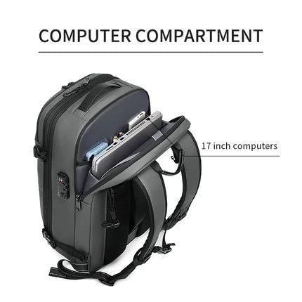 Men Travel Backpack vacuum compression 17 inch Laptop Backpack Business Large Capacity school Backpack Expanded Hiking backpack HEBDO STORE