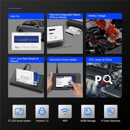 MUCAR CS6 Automotive Scanner Car Diagnostic Tool ABS SRS TCM ECM TPMS 6 System Code Read Oil Brake 7 Reset Lifetime Free Update HEBDO STORE