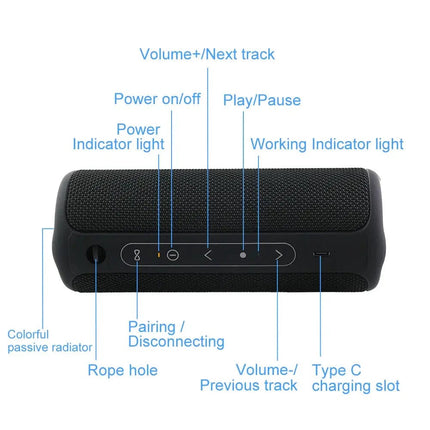 WISETIGER P3 30W Outdoor Portable Bluetooth Speaker IPX7 Waterproof Wireless Sound box Bass Boost BT5.3 RGB TWS Connectivity HEBDO