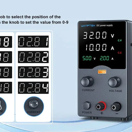 Wanptek DC Power Supply 30V 10A 5A Variable Bench Power Supply Adjustable Lab Power Supply 60V 5A 120V 3A  Voltage Regulator HEBDO