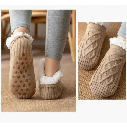 Warm Non Slip Socks Thermal Men Winter Short Cotton Thickened Family Sleep Soft Grip Plush Floor Slipper Sock Fluffy Women 2024 HEBDO