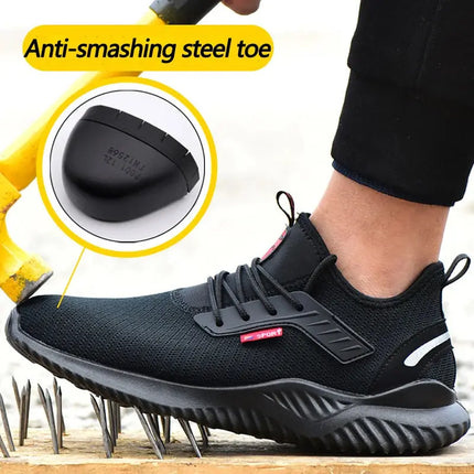 Safety Shoes Men With Steel Toe Cap Anti-smash Men Work Shoes Sneakers Light Puncture-Proof Indestructible Shoes Dropshipping HEBDO STORE