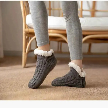 Warm Non Slip Socks Thermal Men Winter Short Cotton Thickened Family Sleep Soft Grip Plush Floor Slipper Sock Fluffy Women 2024 HEBDO