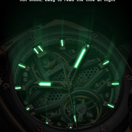 OUPINKE Men's Watches Full Skeleton 50ATM Waterproof Luminous Automatic Mechanical Watch for Man HEBDO STORE