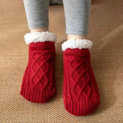 Warm Non Slip Socks Thermal Men Winter Short Cotton Thickened Family Sleep Soft Grip Plush Floor Slipper Sock Fluffy Women 2024 HEBDO