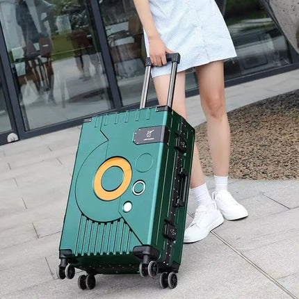 Hot!New Arrival upgrade Fashion Aluminium Frame Rolling Luggage box Women&Men 20 22 24 26 28 Inch Trolley Suitcase Travel Bag HEBDO STORE