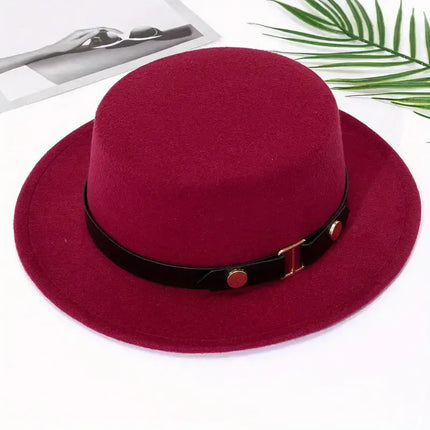 Four Seasons Flat  Top Hat for Men and Women's Versatile Woolen - Premium  from FRANTZDOL STORE  - Just $25.99! Shop now at FRANTZDOL STORE 