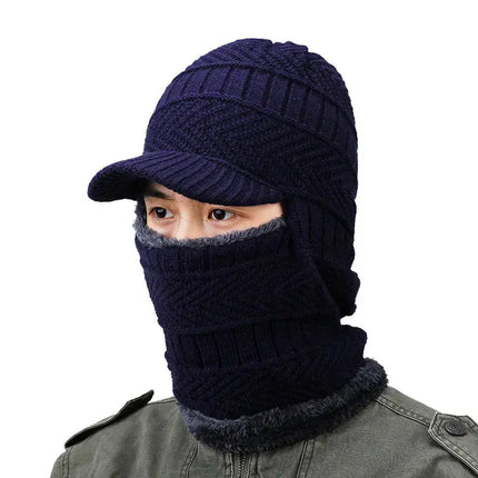 Winter Hat for Men Skullies Beanies Hats Winter Beanies for Men Women Wool Scarf Cap Balaclava Mask Bonnet Knitted Hat for Women HEBDO