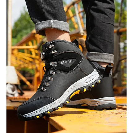 Rotating Button Safety Shoes Men Work Sneakers Indestructible Shoes Puncture-Proof Protective Shoes Work Boots Steel Toe HEBDO STORE