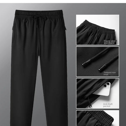 Men's Winter Warm Sports Pants Waterproof Outdoor Thick Cashmere Pants Casual Loose Drawstring Thick Large Size Jogging Pants HEBDO STORE