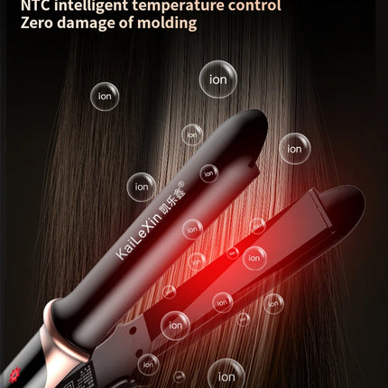 4 Gears Adjustable Temperature 2in1 Professional Flat Iron Hair Straightener Fast Warm-up Styling Tool For Wet or Dry Hair HEBDO STORE