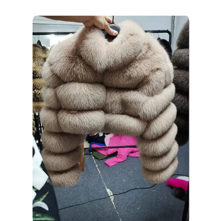 MAOMAOKONG 2023 Trend New Real Fur Coat Natural Fox Fur Women's Winter Coats Short Jackets Female Clothing Vests Fashion HEBDO STORE