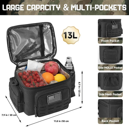 Tactical Thermal Cooler Bag Outdoor Heavy Duty Lunch Box Work Leakproof Insulated Durable Lunch Bag for Men Meal Camping Picnic HEBDO STORE