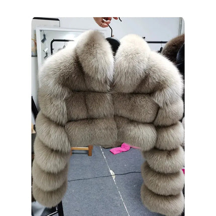 MAOMAOKONG 2023 Trend New Real Fur Coat Natural Fox Fur Women's Winter Coats Short Jackets Female Clothing Vests Fashion HEBDO STORE