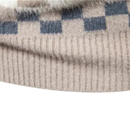 Fashion Patchwork Knitted Sweater Men Autumn Winter HEBDO