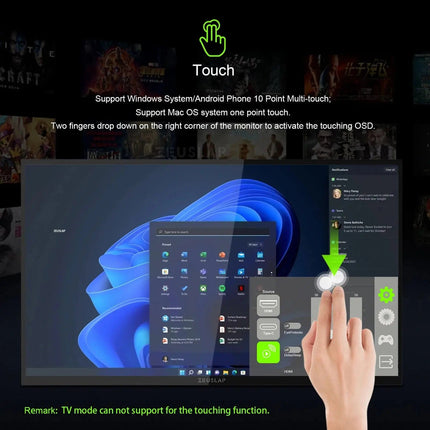 ZEUSLAP 18.5" Smart Portable Monitor Z18TV PRO with Google TV Touch Screen Display For Mini PC Laptop Phone Xbox PS4 PS5 Switch FRANTZDOL STORE