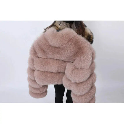 MAOMAOKONG 2023 Trend New Real Fur Coat Natural Fox Fur Women's Winter Coats Short Jackets Female Clothing Vests Fashion HEBDO STORE