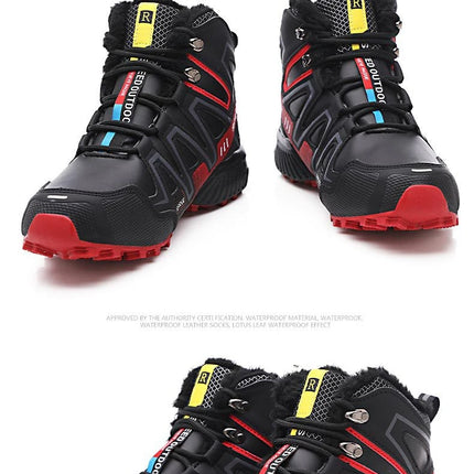 Hiking Shoes for Men Winter Warm Men Snow Boots Outdoor Non Slip Sneakers High Quality Comfor Men Walking Shoes Waterproof Boots HEBDO STORE