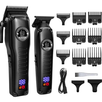 Kemei Professional Hair Clipper Set Electric Hair Cutting Machine Rechargeable Barber Hair Trimmer Cordless Haircut Clipper HEBDO STORE