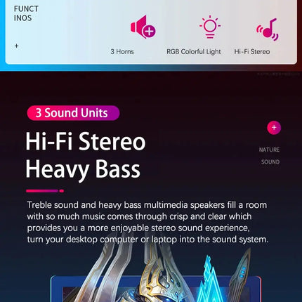 HIFI 3D Stereo Alto-falantes Coloridos LED Luz Pesada AUX USB Com Fio Sem Fio Bluetooth Áudio Home Theater Surround Som Bar TV HEBDO