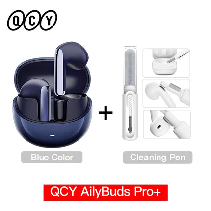 QCY HT10 AilyBuds Pro+ ANC Wireless Earphone Hi-Res Audio with LDAC Bluetooth 5.3 Earbuds 6 Mic AI HD Call Multipoint Connection HEBDO STORE