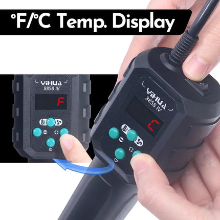 YIHUA Micro Hot Air Gun  C/F Temp Adjusted 8858IV 700W Soldering Rework Welding Station LCD Digital Heat Gun BGA IC Solder Tools HEBDO