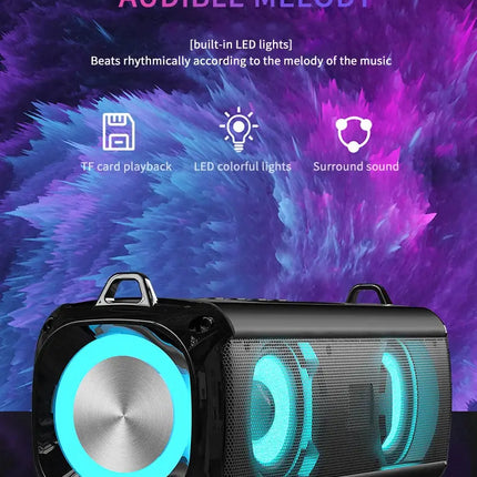 Rockmia RGB Speaker EBS-045 AliExpress Choice Portable Wireless Music Player & Soulder Straps LED Bluetooth 5.0 TF USB-C Aux HEBDO