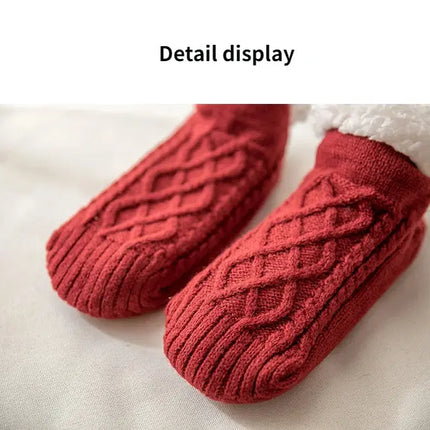 Warm Non Slip Socks Thermal Men Winter Short Cotton Thickened Family Sleep Soft Grip Plush Floor Slipper Sock Fluffy Women 2024 HEBDO