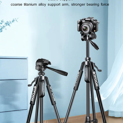 Phone Travel Self Tripod  Aluminum Tall 55” 140CM Stand With Quick Plates Mount Pan Head For Canon Nikon DSLR SLR Digital Camera HEBDO STORE