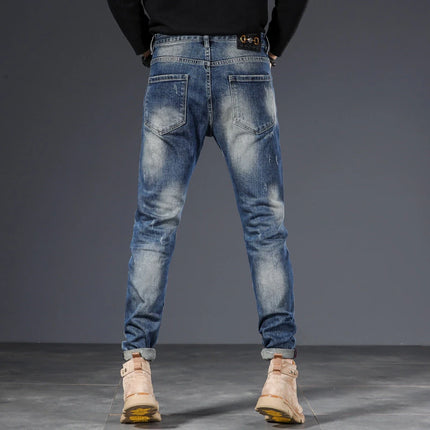 Patch Stitched Jeans Men's HEBDO STORE