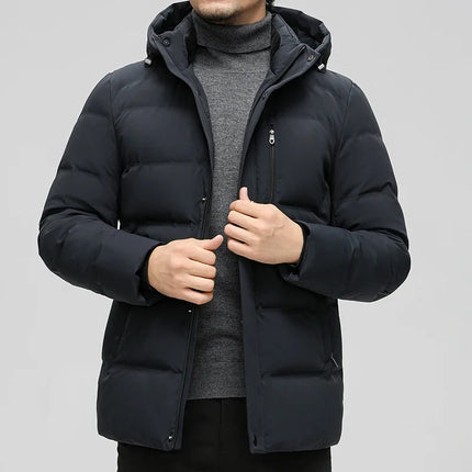 Black Winter Men's Down Jacket White Duck Down Detachable Hood Clothes Jack -20 dégré HEBDO STORE