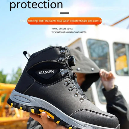 Rotating Button Safety Shoes Men Work Sneakers Indestructible Shoes Puncture-Proof Protective Shoes Work Boots Steel Toe HEBDO STORE