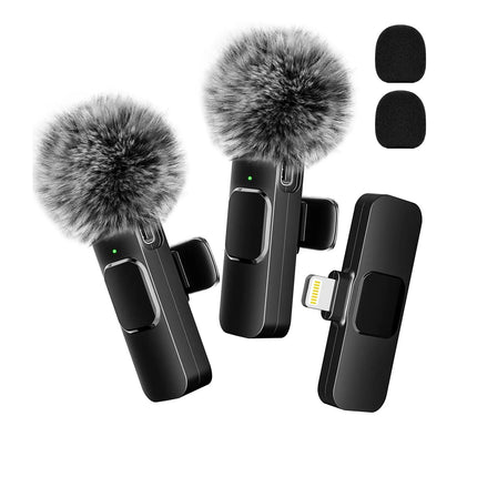 NEW Wireless Lavalier Microphone Audio Video Recording Mini Mic For iPhone Android Laptop Live Gaming Mobile Phone Microphone HEBDO STORE