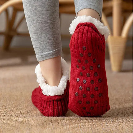 Warm Non Slip Socks Thermal Men Winter Short Cotton Thickened Family Sleep Soft Grip Plush Floor Slipper Sock Fluffy Women 2024 HEBDO