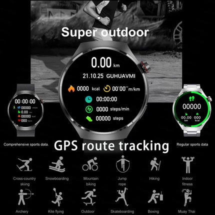 For HUAWEI GT4 Pro GPS NFC Smart Watch Men 360*360 AMOLED Screen Heart rate Bluetooth Call IP68 Waterproof Man Smartwatch 2024 HEBDO STORE