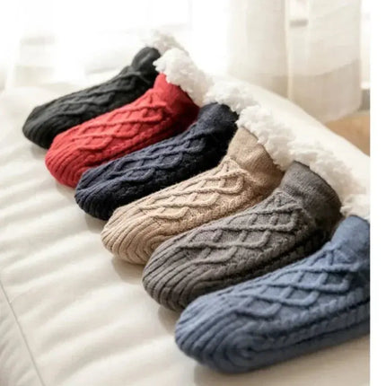 Warm Non Slip Socks Thermal Men Winter Short Cotton Thickened Family Sleep Soft Grip Plush Floor Slipper Sock Fluffy Women 2024 HEBDO