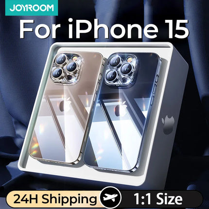 Joyroom Plating Case For iPhone 15 14 13 Pro Max Soft TPU Lens Protection Anti-fall Cover For iPhone 15 Pro Max Shockproof Case HEBDO STORE