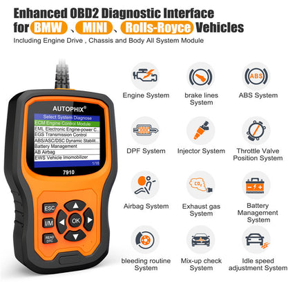 Outil de diagnostic système complet 7910 Autophix BMW Read Scan de panne OBDII HEBDO STORE