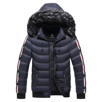 Winter Warm Jacket Men Parkas Fur Collar Hooded Thick Warm Cotton Outwear Male Windbreaker Brand Casual High-Quality Men Coat - Premium  from FRANTZDOL STORE  - Just $95! Shop now at FRANTZDOL STORE 