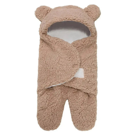 Lamb Plush Sleeping Bag Newborn Baby Swaddling Quilt - Image #10