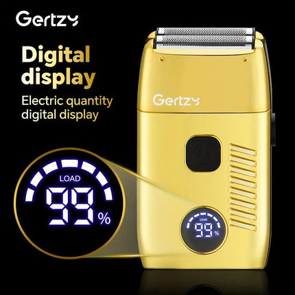 1pc GERTZY Electric Razor for Men, USB Rechargeable Foil Shaver with Dual Reciprocating Blades, Adjustable Speed, Digital LCD Display, 600mAh Lithium Battery, Ideal for Short Beard Trimming, Father'S Day Gift HEBDO