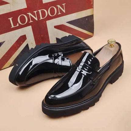 men's fashion wedding party dress patent leather shoes slip-on lazy shoe black trend platform loafers gentleman sneakers zapatos - Premium  from FRANTZDOL STORE  - Just $120! Shop now at FRANTZDOL STORE 