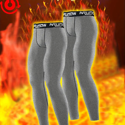 2-Pack ARUNOW Men'S Thermal Fleece-Lined Leggings HEBDO