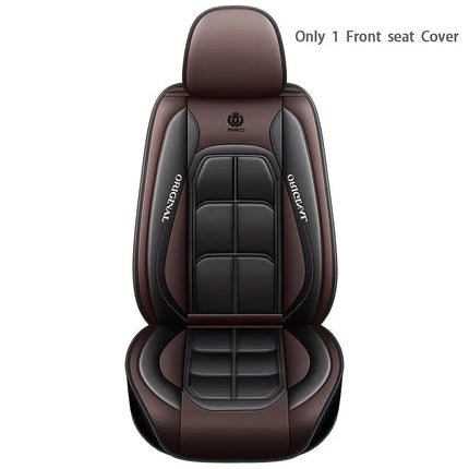 Luxury Faux Leather Car Seat Cover for Front Seat - Fit for Sedans, SUVs & Pickup Trucks - Durable, Comfortable & Stylish Vehicle Accessory, Front Car Seat Covers HEBDO