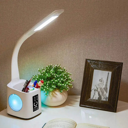 Study LED Desk Lamp USB Charging Port&Screen&Calendar&Colors Night Light Kids Dimmable Table Lamp With Pen Hold - Image #1